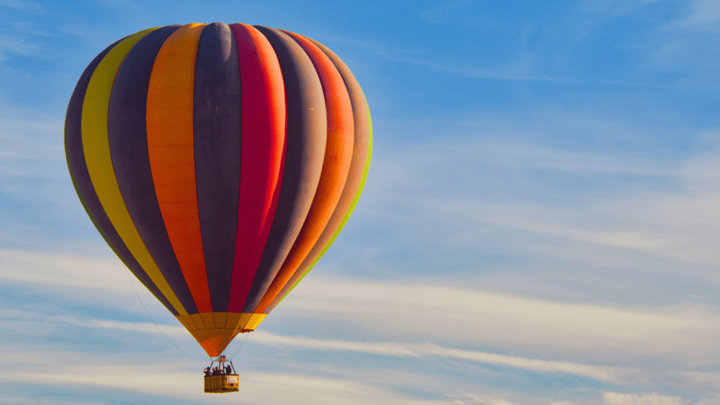 hot air balloon to depict realizing one's dreams