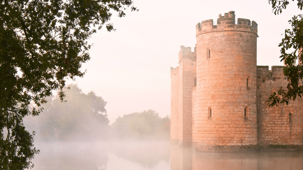 A castle protected by a moat