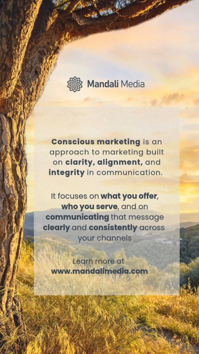 What conscious marketing actually means 🌻⠀⠀Conscious marketing is an approach to marketing built on clarity, alignment, and integrity in communication. It focuses on knowing what you offer and who you serve, and on communicating that message clearly and consistently across your channels.⠀⠀It complements inbound marketing by bringing more intention to the strategy behind the content you create, the conversations you have, and the relationships you build. 🤝⠀⠀When this approach is in place, it can help your marketing:⠀⠀🌻Make your message easier to understand and recognize⠀🌻Attract the right audience instead of a broad, unfocused one⠀🌻Build trust through consistency, clarity, and integrity⠀🌻Create content that supports your audience’s needs⠀🌻Strengthen the connection between your website, SEO, email marketing, and social media⠀🌻Build a more sustainable marketing process over time 🌱⠀⠀At Mandali Media, this is the foundation behind creating marketing strategies that are thoughtful, connected, and designed to support real business growth.⠀⠀#ConsciousMarketing #InboundMarketing #MarketingStrategy #Integrity #CommunityFocused #GrowthDriven #MandaliMedia⠀⠀