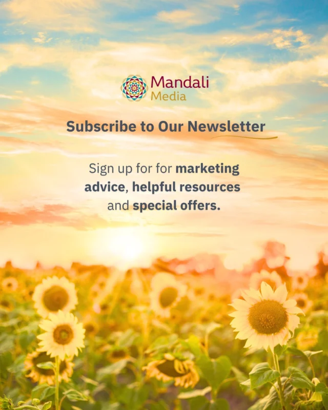 Sign up for our quarterly newsletter! Our editions include helpful marketing tips, meaningful insights, links to our blog posts, and special offers and discounts for subscribers 🌻⠀⠀We hope it inspires you and provides practical ideas to help your business or service grow with clarity and intention. Stay connected! Subscribe at the link in our bio.⠀⠀#MarketingNewsletter #BusinessGrowth #MarketingTips #SubscriberPerks #InboundMarketing #ConsciousMarketing #CommunityFocused #GrowthDriven #MandaliMedia ⠀⠀