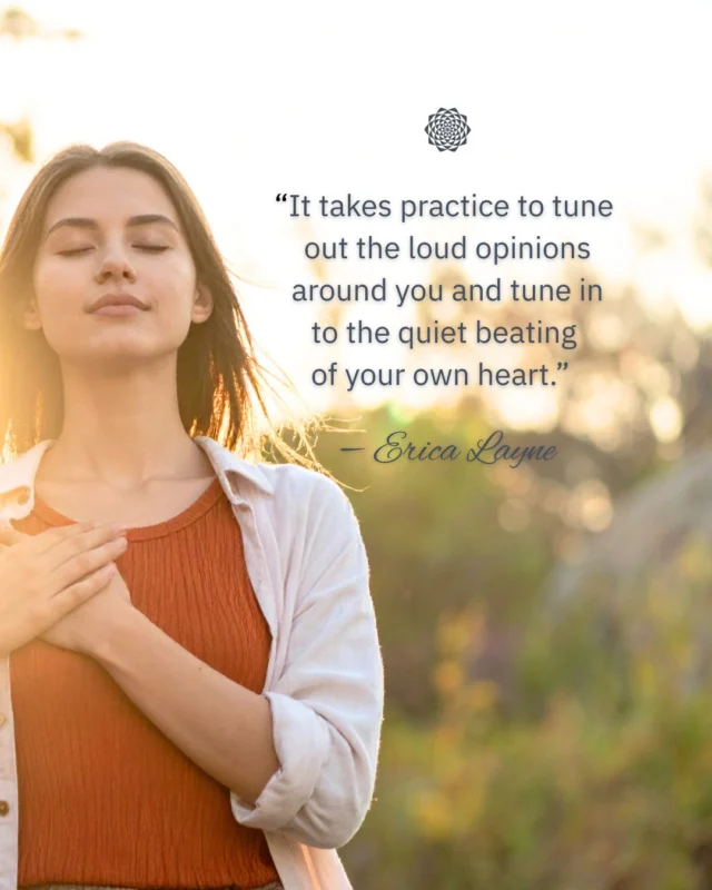 “It takes practice to tune out the loud opinions around you and tune in to the quiet beating of your own heart.” — Erica Layne⠀⠀There will always be voices telling you what is realistic, what is expected, what is possible. But real direction comes from within 🪷⠀⠀Stay close to your heart. Stay close to your intention. Trust yourself enough to act on what you know is right for you. That is where clarity begins, and momentum follows✨⠀⠀#SelfTrust #FollowYourHeart #Intention #MandaliMedia⠀⠀