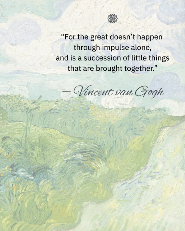 “For the great doesn’t happen through impulse alone, and is a succession of little things that are brought together.” — Vincent van Gogh, Letter to Theo, October 22, 1882A beautiful reminder that meaningful things are often built gradually — through small ideas, steady effort, and the willingness to keep going.Whether you’re creating, building a business, or working toward a goal, the little things matter 🌿#VincentVanGogh #VanGoghQuotes #WisdomWednesday #CreativeInspiration #SmallSteps #MeaningfulGrowth #SustainableGrowth #InboundMarketing #DigitalMarketingServices #CommunityFocused #GrowthDriven #MandaliMedia