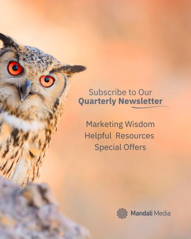 Sign up for our quarterly newsletter! Our editions include helpful marketing tips, meaningful insights, links to insightful blog posts, free resources, and special offers and discounts for subscribers.⠀⠀We hope it inspires you and provides practical ideas to help your business or service grow with clarity and intention. ⠀Subscribe via the link in our bio 🌻⠀⠀#DigitalMarketingServices #MarketingNewsletter #FreeMarketingResources #MarketingWisdom #MandaliMedia⠀⠀